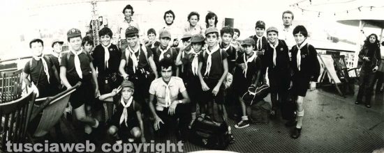 David Sassoli assieme agli scout di Cura di Vetralla negli anni '70