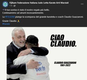 Sport - La Fijlkam annuncia la morte di Claudio Guazzaroni