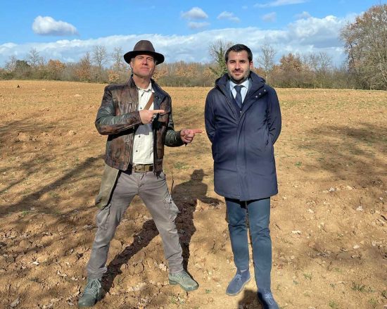 Civita Castellana - Jimmy Ghione col sindaco Giampieri
