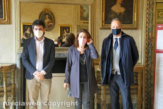 Oriolo Romano - Da sinistra il sindaco Emanuele Rallo, la direttrice di palazzo Altieri Federica Zalabra e il direttore regionale musei Lazio Stefano Petrocchi
