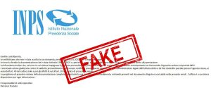 La mail truffa segnalata dall'Inps