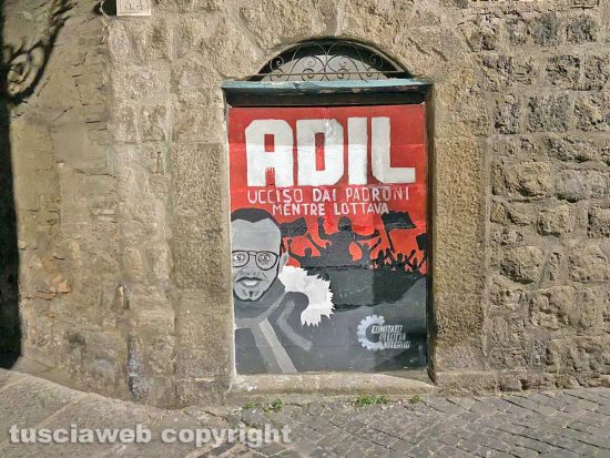 Viterbo - Il murale dedicato ad Adil Belakhdim
