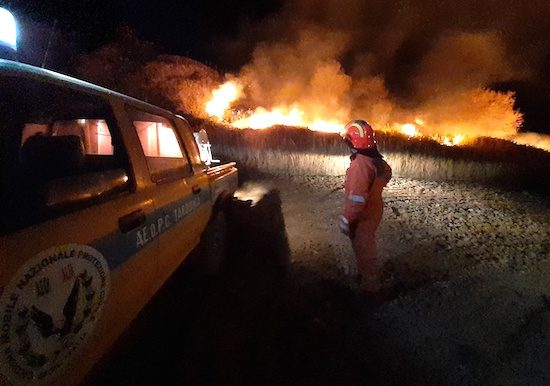 Tarquinia - Incendio nelle campagne della Civita