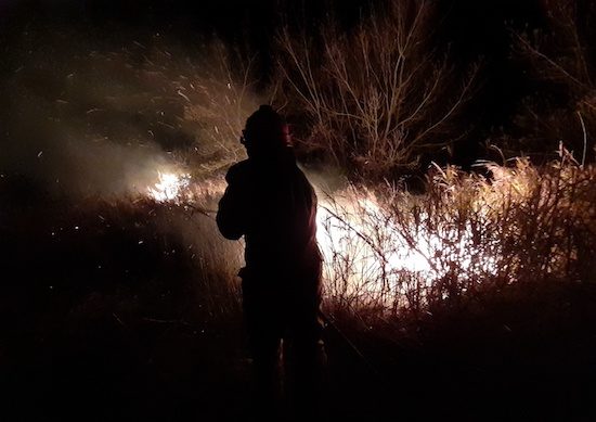 Tarquinia - Incendio nelle campagne della Civita