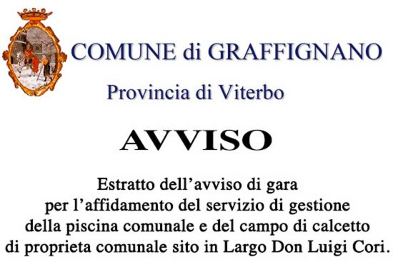Comune di Graffignano - Bando piscina e campo calcetto