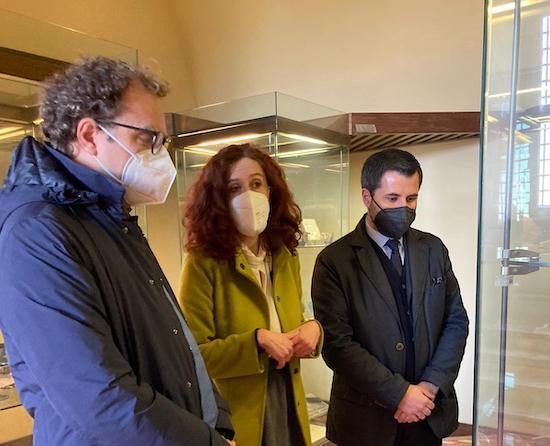 Civita Castellana - Forte Sangallo - Direttrice Sara De Angelis, il sindaco Giampieri e il rettore Unitus Stefano Ubertini