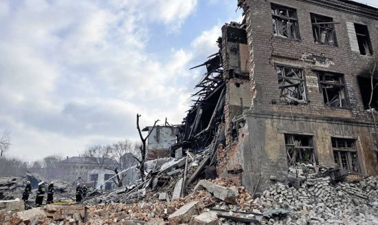 Guerra in Ucraina - Un edificio bombardato