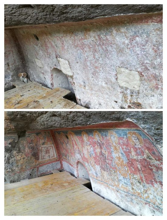 Vallerano - Gli affreschi nella Grotta del Santissimo Salvatore - Prima e dopo