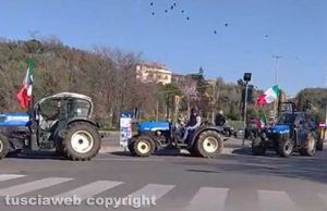 Viterbo - La protesta degli agricoltori a Valle Faul