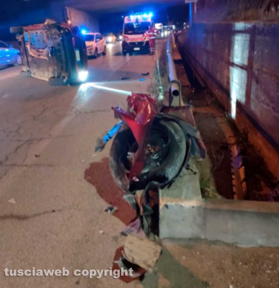 Viterbo - L'incidente sulla Cassia nord