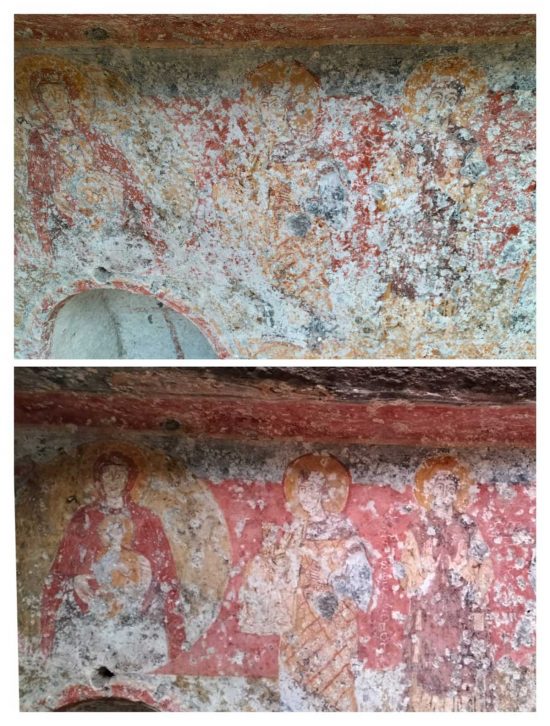 Vallerano - Gli affreschi nella Grotta del Santissimo Salvatore - Prima e dopo