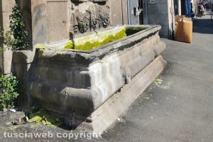 Viterbo - La fontana storica di piazzale Gramsci nell'incuria