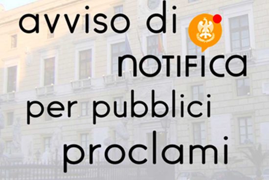 Avviso di notifica per pubblici proclami