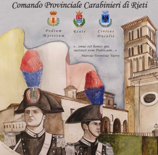 Rieti - La mattonella realizzata dal comando provinciale dei carabinieri di Rieti