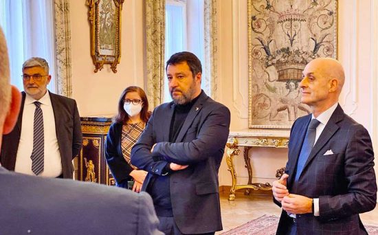 Varsavia - Matteo Salvini nell'ambasciata italiana in Polonia