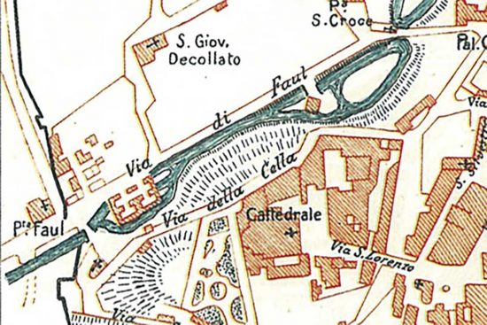 Carta topografica di Viterbo e suoi monumenti edita nel 1911 da Z. Mattioli