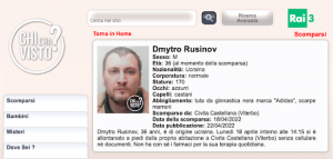 Dmytro Rusinov - L'appello a Chi l'ha visto?