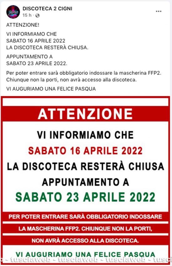 Il post della discoteca 2 Cigni