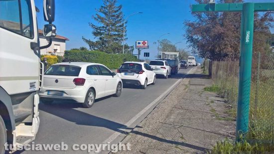 Montefiascone - L'incidente sulla Cassia Nord - Il traffico in tilt