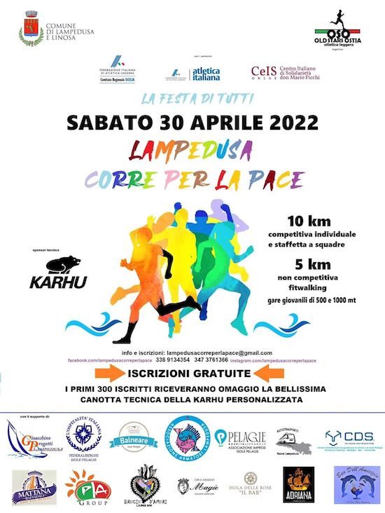 Lampedusa corre per la pace - Locandina