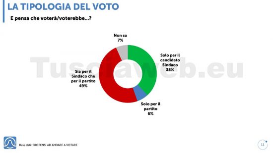 Sondaggio Istituto Piepoli - Tusciaweb - Tipologia del voto