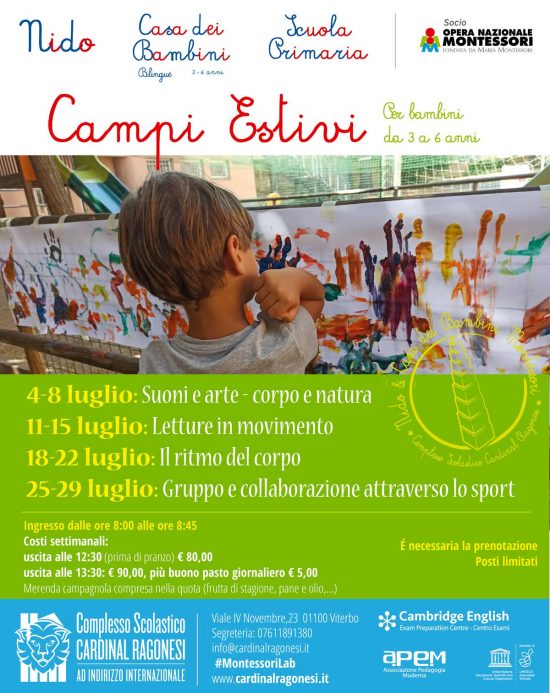 I campi estivi dell’istituto Cardinal Ragonesi