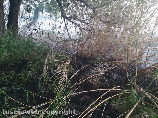 Montefiascone - L'incendio sul lungolago