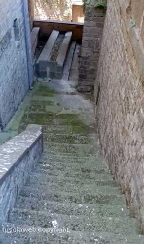 Viterbo - Il lavatoio sotto il ponte del duomo ripulito