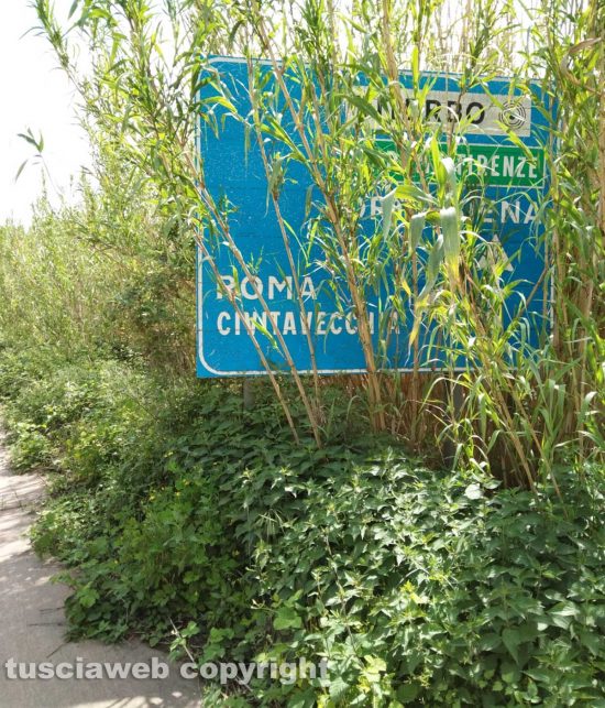 Viterbo - La segnaletica in strada Bagni 