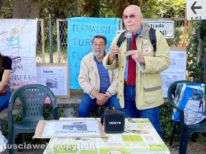 Viterbo - Il candidato sindaco Carlo D'Ubaldo all'incontro sulle Terme ex Inps in strada Bagni