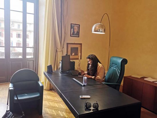 Viterbo - Chiara Frontini nel suo ufficio