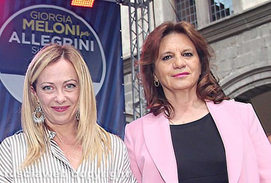 Giorgia Meloni con Laura Allegrini