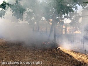 Incendio in centro a Tessennano