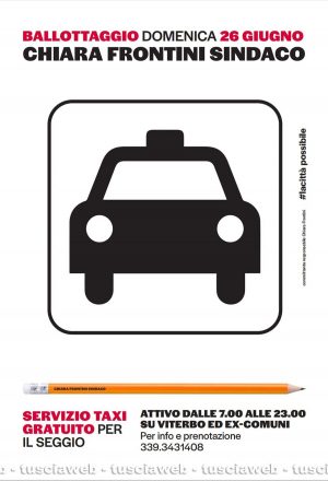Taxi gratis messo disposizione dal comitato per Frontini