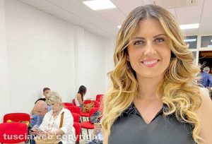 Alessandra Troncarelli nella sede del comitato elettorale