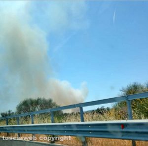 Incendio tra Viterbo e Vetralla