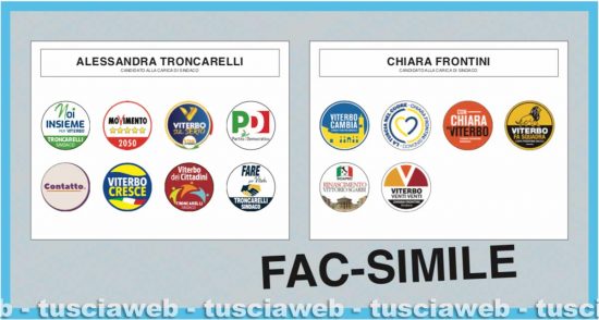 La scheda elettorale del ballottaggio Troncarelli - Frontini