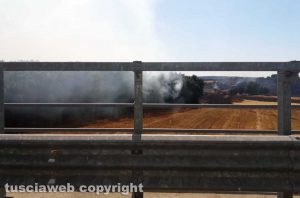 Incendio tra Viterbo e Vetralla