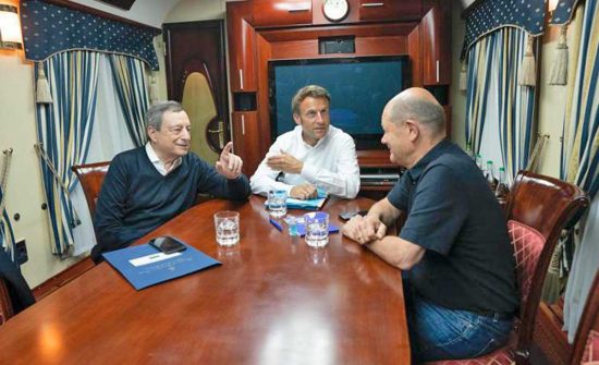 Draghi, Macron e Scholz in viaggio verso Kiev
