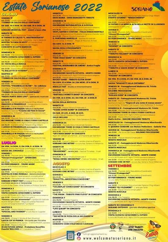 Programma estate sorianese