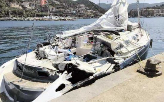 Porto Santo Stefano - La barca a vela coinvolte nell'incidente all’Argentario