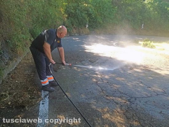Montefiascone - L'intervento dell'Asvom Odv sulla provinciale lago di Bolsena