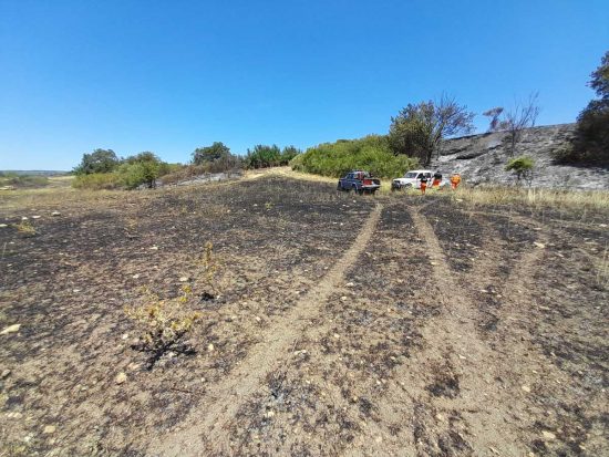 Tarquinia - Incendio a Montericcio - Vigili del fuoco e Aeopc
