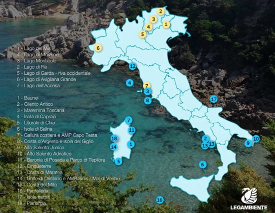 Le località di mare e di lago premiate con cinque stelle