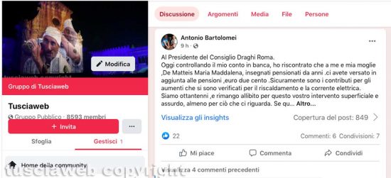 Il post di Antonio Bartolomei
