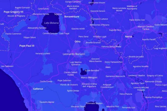 La mappa con i viterbesi più famosi del mondo