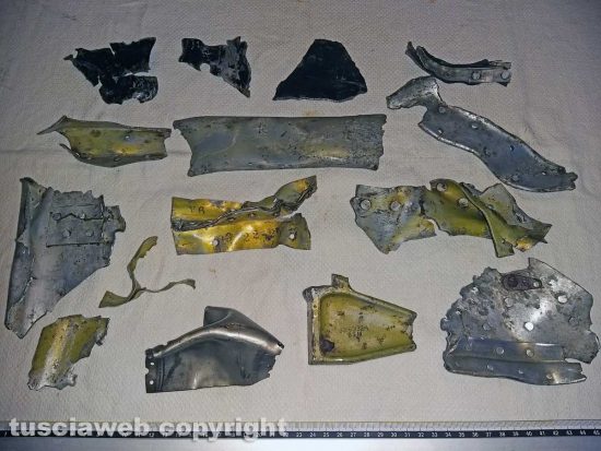 Valentano - Alcuni resti rinvenuti del P-47 del tenente Joe Howard Canion