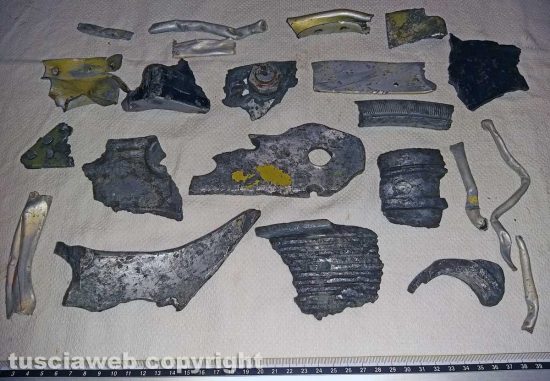 Valentano - Alcuni resti rinvenuti del P-47 del tenente Joe Howard Canion