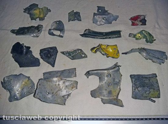 Valentano - Alcuni resti rinvenuti del P-47 del tenente Joe Howard Canion