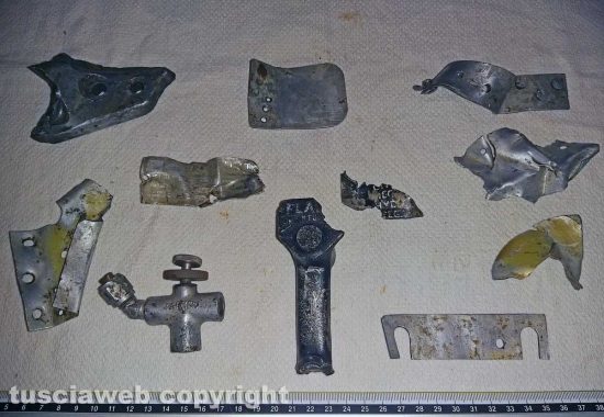 Valentano - Alcuni resti rinvenuti del P-47 del tenente Joe Howard Canion